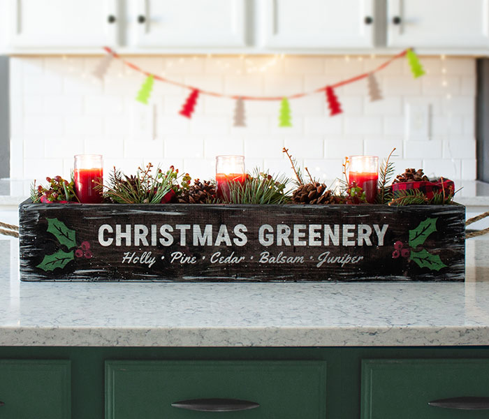 christmas-christmas-greenery-centerpiece-box-4x32x6 Christmas Greenery Centerpiece Box - 4x32x6 Wood Box