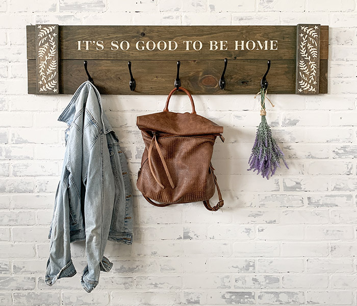 office-good-to-be-home-coat-rack-12x48 Good to be Home Coat Rack - 12x48 Wood Rack