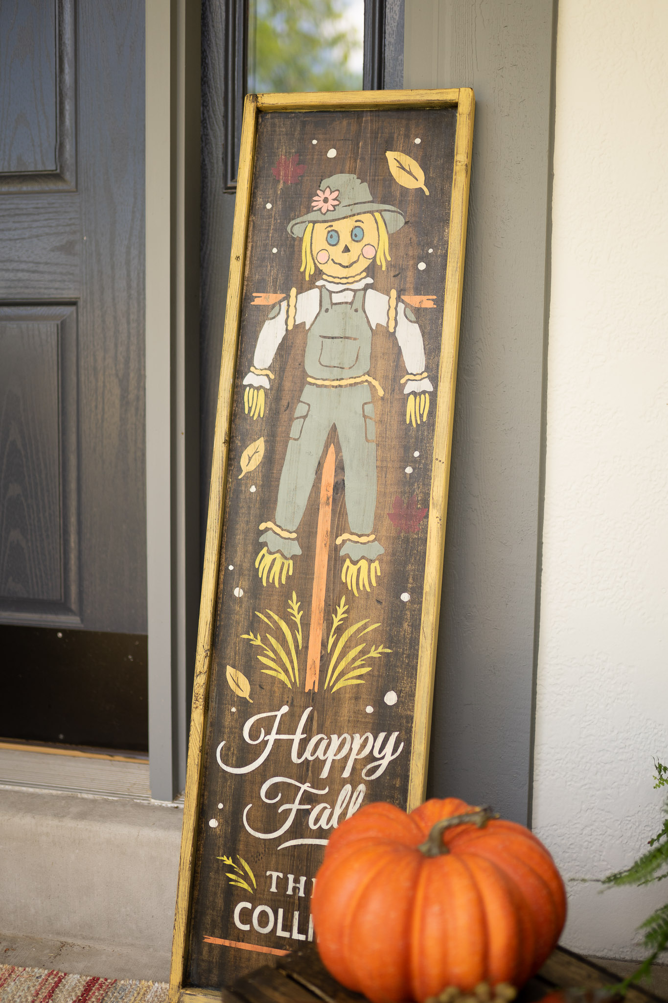 fall-porch-7 Happy Fall Scarecrow 14x50 Staged