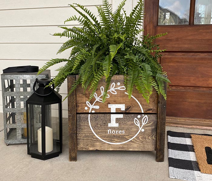planter-floral-monogram-box-planter Floral Monogram Box Planter