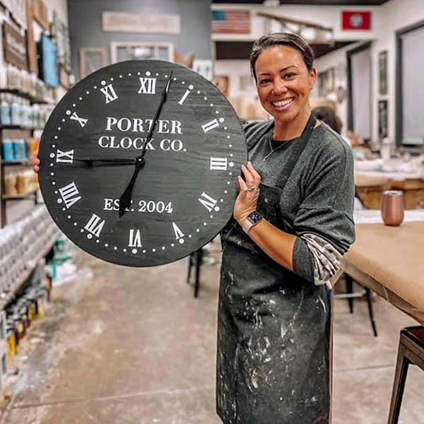 workshops-studio-workshops Customer holding Clock project